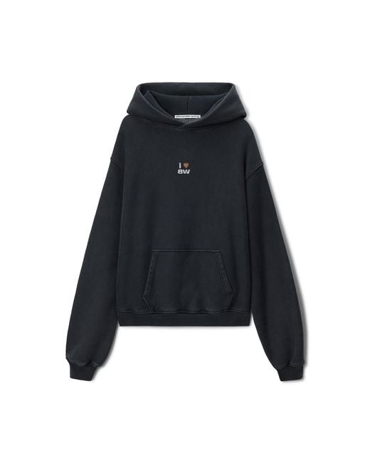Alexander Wang Black Crystal Hotfix I Heart Aw Hoodie