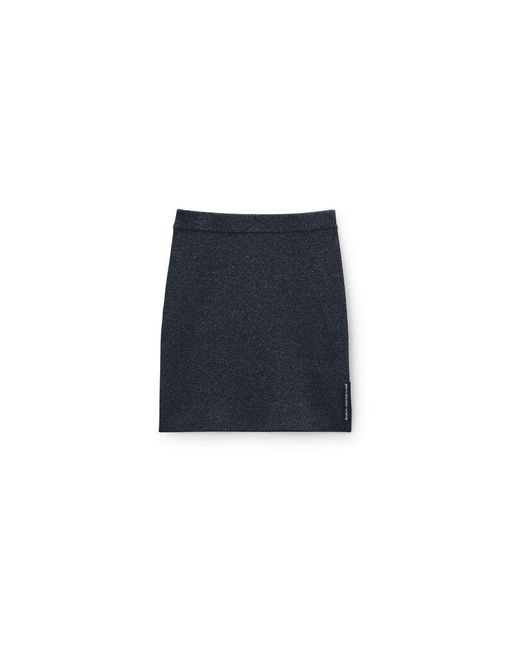 Alexander Wang Black Wool-Blend Mini Skirt With Logo Patch
