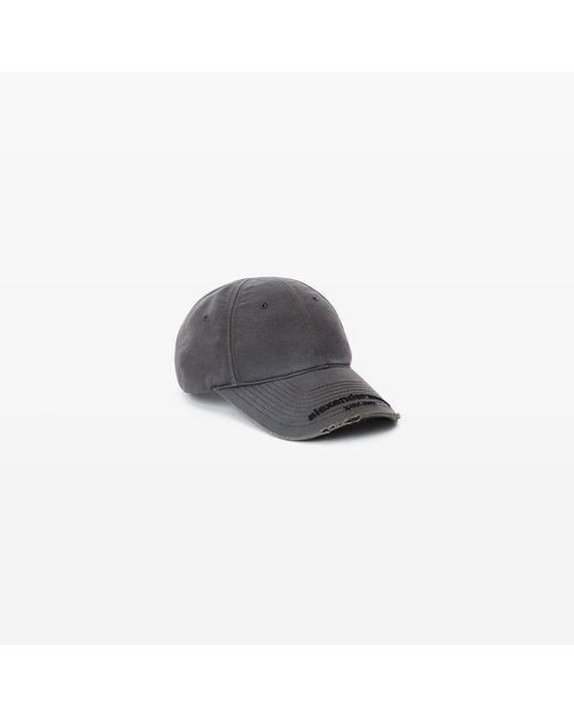 Alexander Wang Gray Distressed Logo Baseball Cap