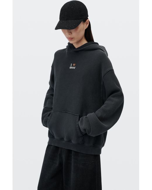 Alexander Wang Black Crystal Hotfix I Heart Aw Hoodie