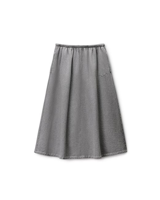 Alexander Wang Gray Low-Rise Midi Circle Skirt