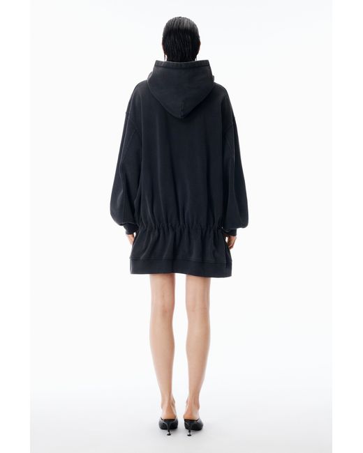 Alexander Wang Black Dropped Waist Hoodie Dress