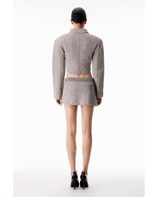 Alexander Wang Metallic Crochet Tweed Mini Skirt