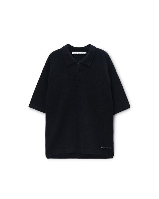 Alexander Wang Black Wool Polo Shirt for men