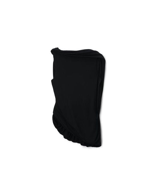 Alexander Wang Black Assymetric Draped Top