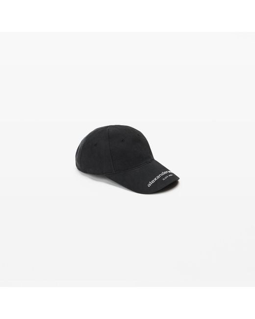Alexander Wang Black Crystal Logo Twill Baseball Cap
