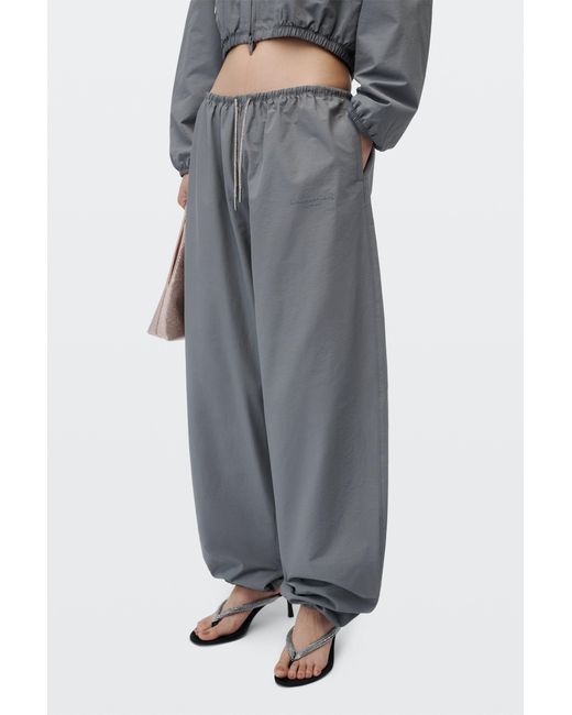 Alexander Wang Black Crystal Hotfix Drawcord Mid Rise Track Pant