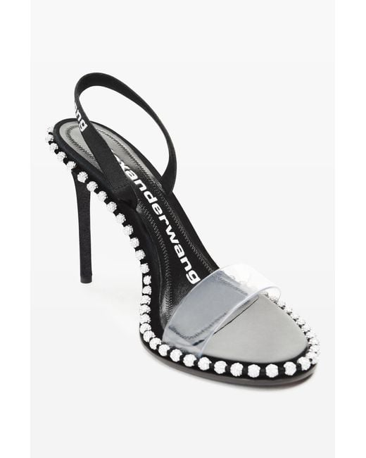 Alexander Wang Black Crystal Nova Strap Sandal
