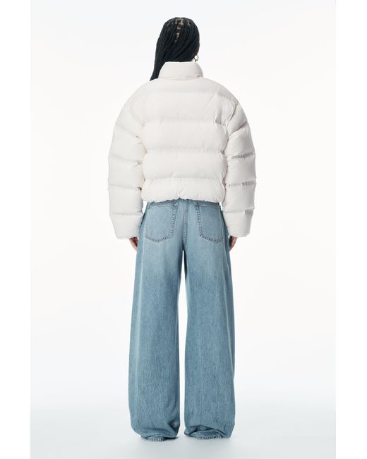 Alexander Wang Blue Logo Jacquard Puffer Jacket