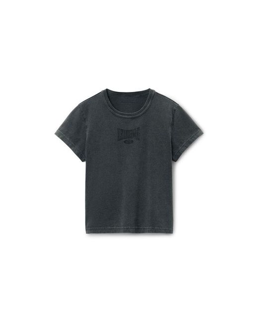 Alexander Wang Black Distressed Logo Shrunken Cotton Tee