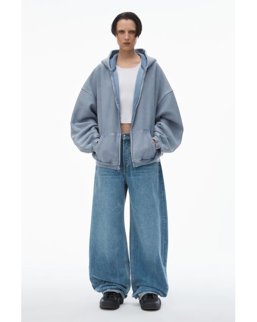 Alexander Wang Oversize Star Logo-print Zip-up Hoodie in