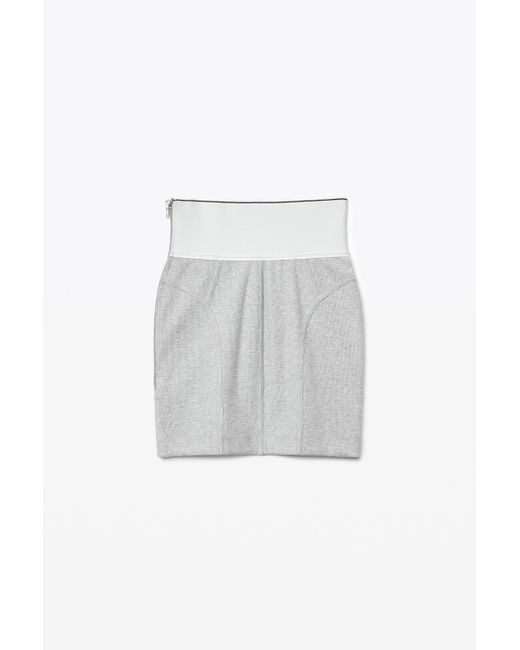 Alexander Wang Logo Elastic Skirt in Gray | Lyst
