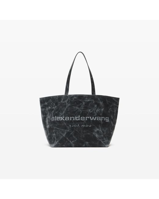 Alexander Wang Black Distressed Leather Punch Tote