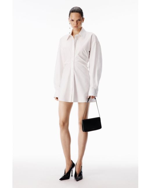 Alexander Wang Blue Stretch Cotton Zip Shirt Dress