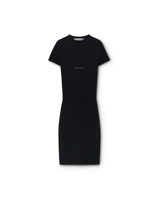 Alexander Wang Black Knit Logo Mini Dress