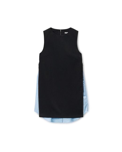 Alexander Wang Black Shift Mini Dress With Zip Side Panels