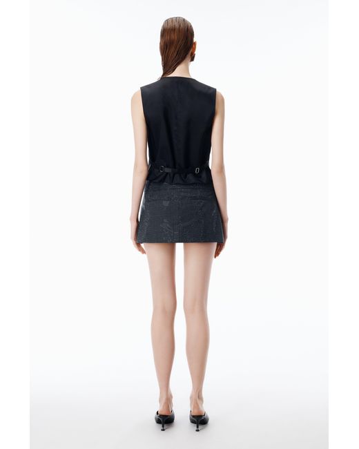 Alexander Wang Black Crystal Hotfix Tailored Vest
