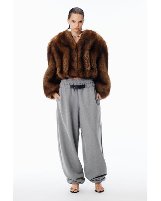Alexander Wang Gray Mid Rise Belted Sweatpant