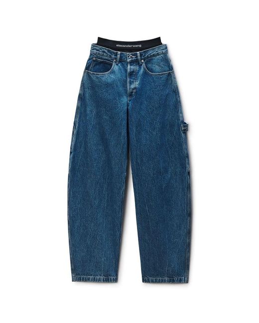 Alexander Wang Blue Pre-Styled Jean Mid-Rise