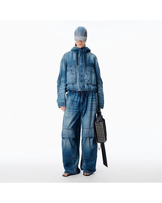 Alexander Wang Blue Low-Rise Cargo Pant Oversized