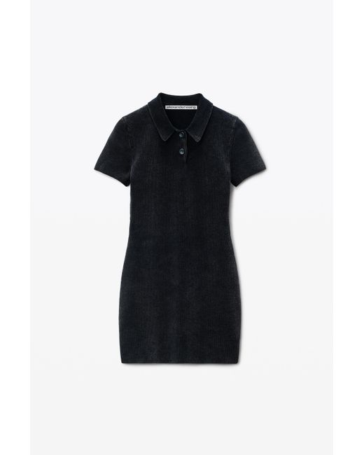 Alexander Wang Black Cotton-blend Chenille Minidress