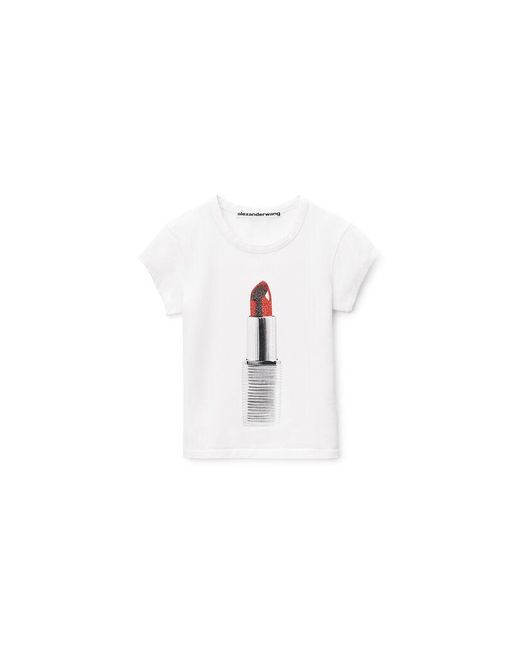 Alexander Wang White Lipstick Baby Tee
