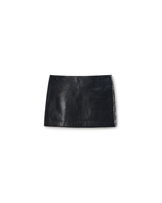 Alexander Wang Black Low-Rise Miniskirt Leather