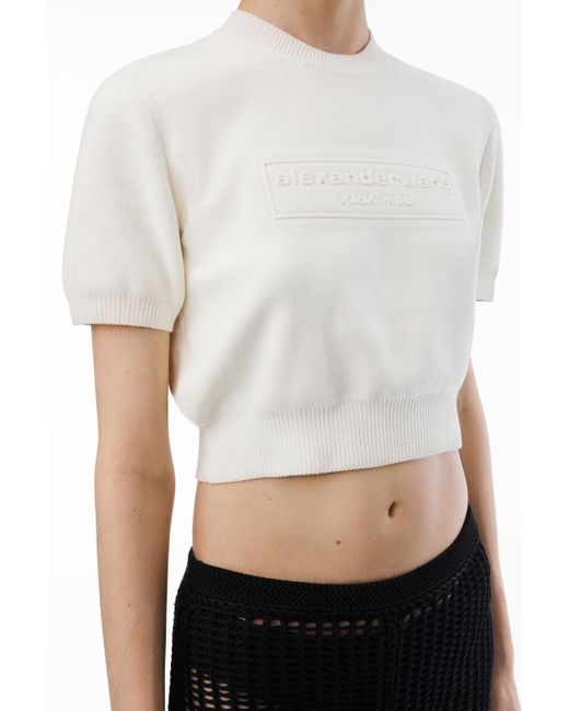 Alexander Wang White Sweater Tee In Ribbed Chenille