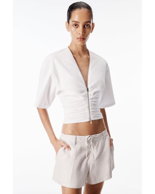 Alexander Wang Natural Drawcord Mid Rise Tailored Short