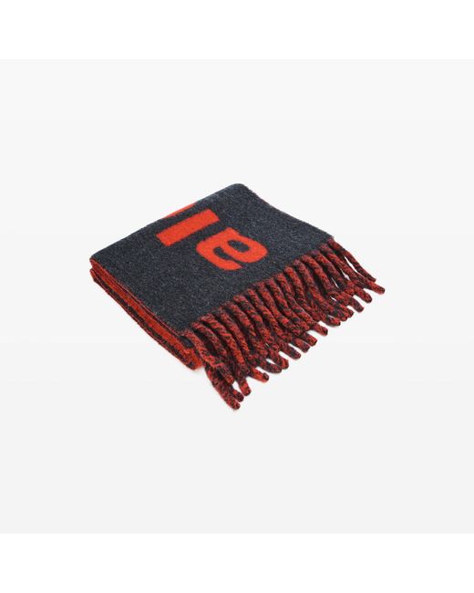 Alexander Wang Red Jacquard Logo Scarf