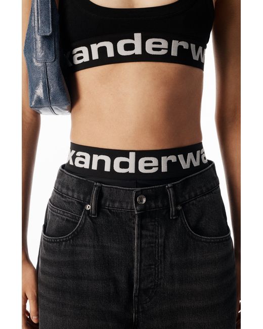 Alexander Wang Black Blow-Up Jeans With Logo Bike Short Waistband