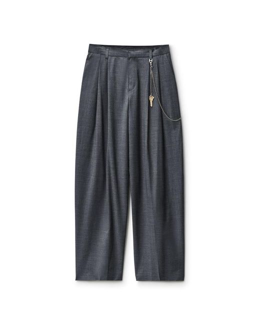 Alexander Wang Blue Wool-Blend Mid-Rise Pants