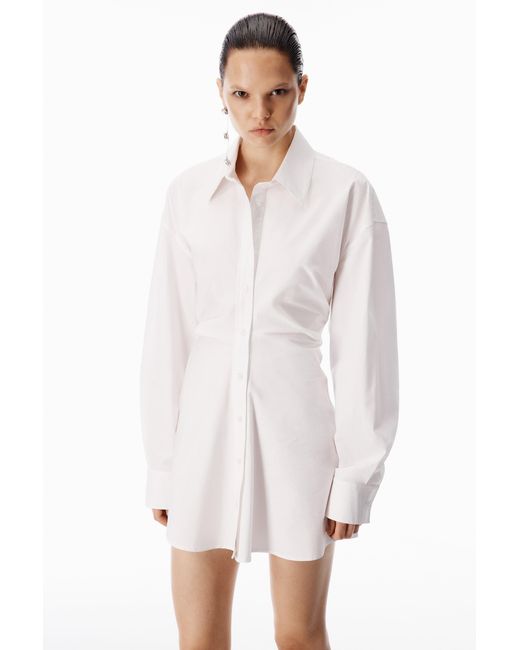 Alexander Wang Blue Stretch Cotton Zip Shirt Dress
