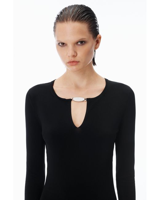 Alexander Wang Black Metal Logo Minidresss
