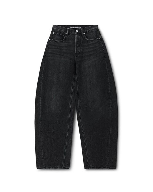 Alexander Wang Black Crystal Cursive Logo Blow Up Jean