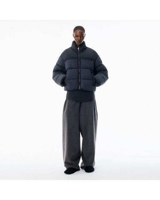 Alexander Wang Blue Graphite Matte Nylon Puffer Jacket