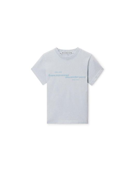 Alexander Wang Blue Mirrored Logo Tee