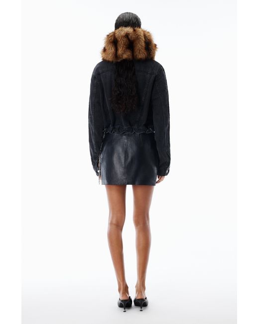 Alexander Wang Black Low-Rise Miniskirt Leather