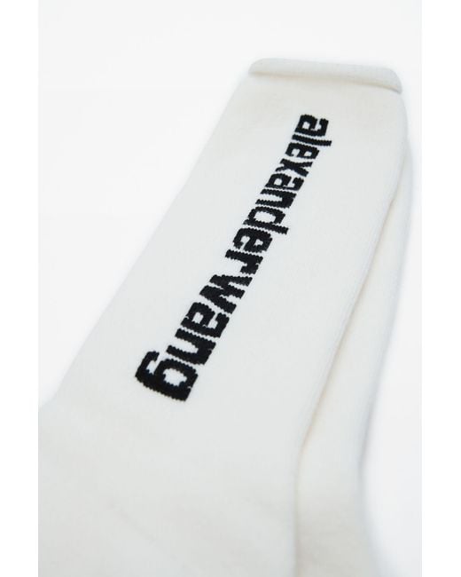 Alexander Wang White Logo Sock