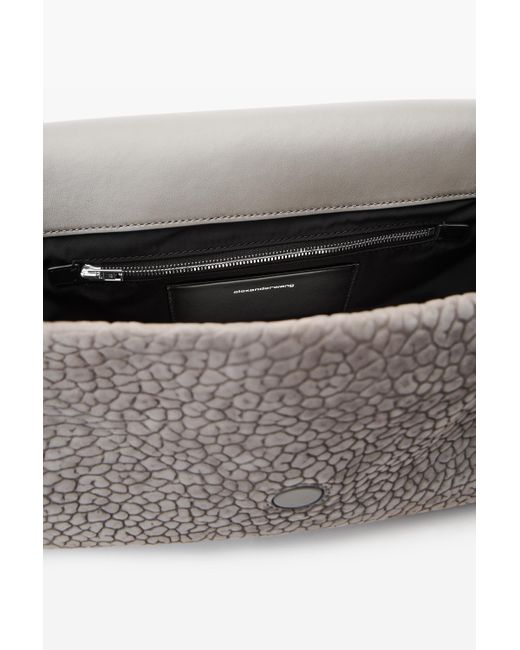 Alexander Wang White Ricco Medium Flap Bag In Nubuck Leather
