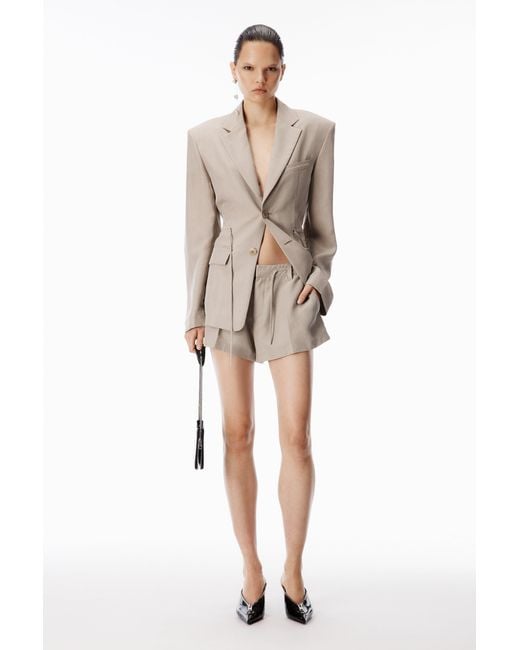 Alexander Wang Natural Drawcord Mid Rise Tailored Short