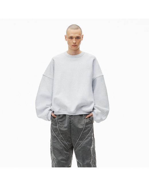 Alexander Wang Gray Logo Embroidered Oversized Sweatshirt for men