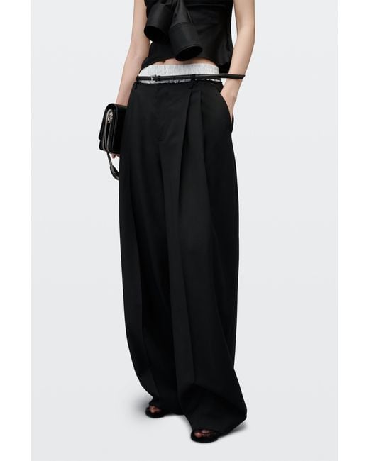 Alexander Wang White Mid-Rise Layered Boxer Tailored Pant