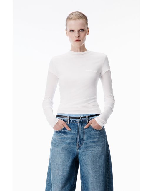 Alexander Wang Black Layered Ls Top
