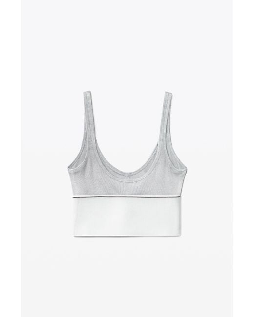 【新品】RIBBED BRA WITH LOGO ELASTIC GREY Alexander Wang Logo Elastic Bra in Gray | Lyst