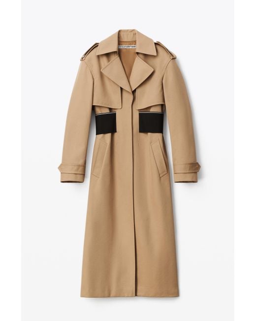 Alexander Wang Logo Trench Coat In Cotton Tailoring in