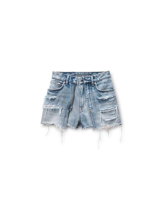 Alexander Wang Blue Zip Double Layer Short