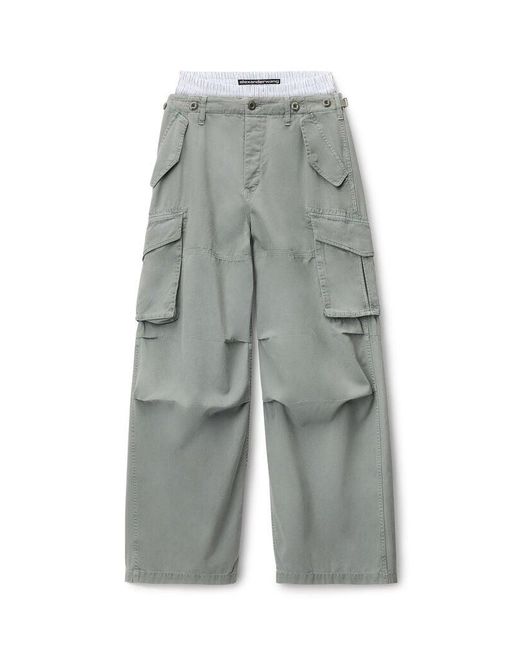 Alexander Wang Gray Boxer Waist Cargo Pant
