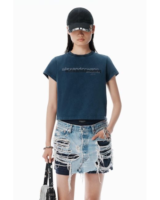 Alexander Wang Blue Shrunken Tee