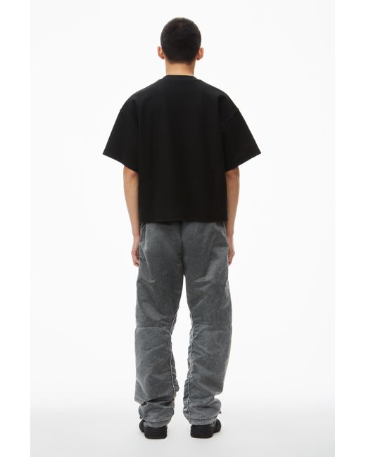 Alexander Wang Black Puffed Logo Oversize Tee In Cotton for men